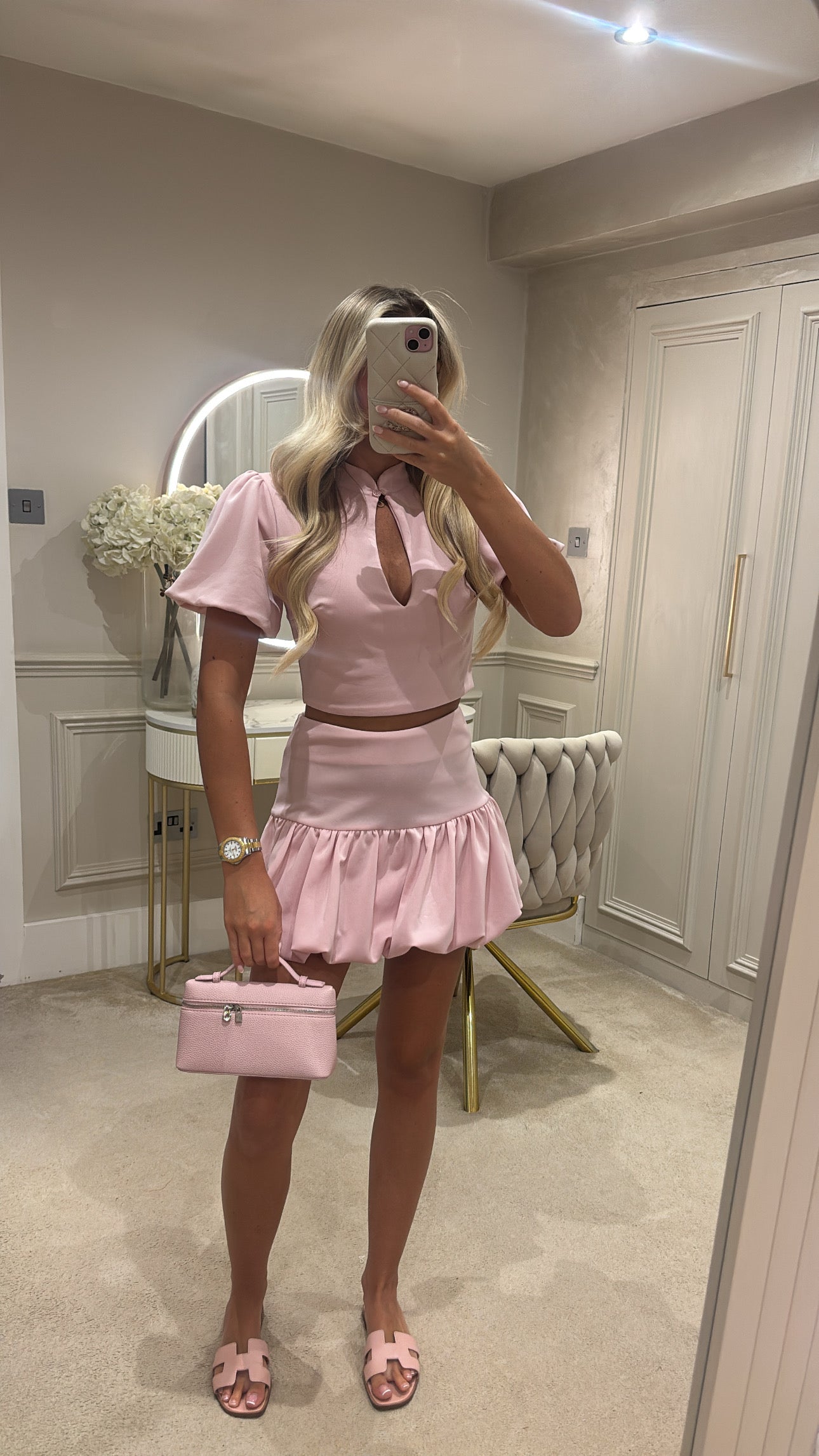 Puff ball skirt set