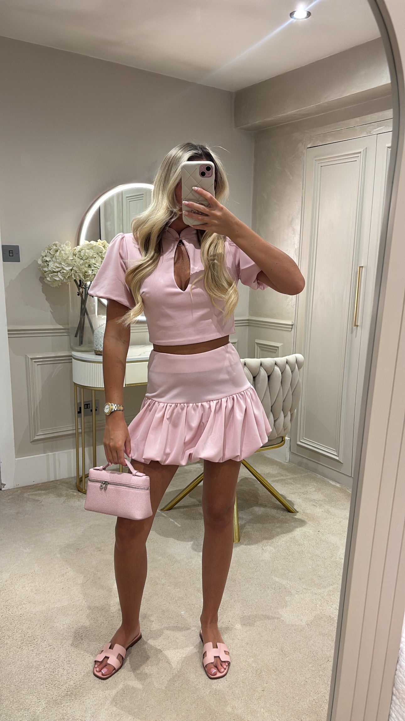 Puff ball skirt set