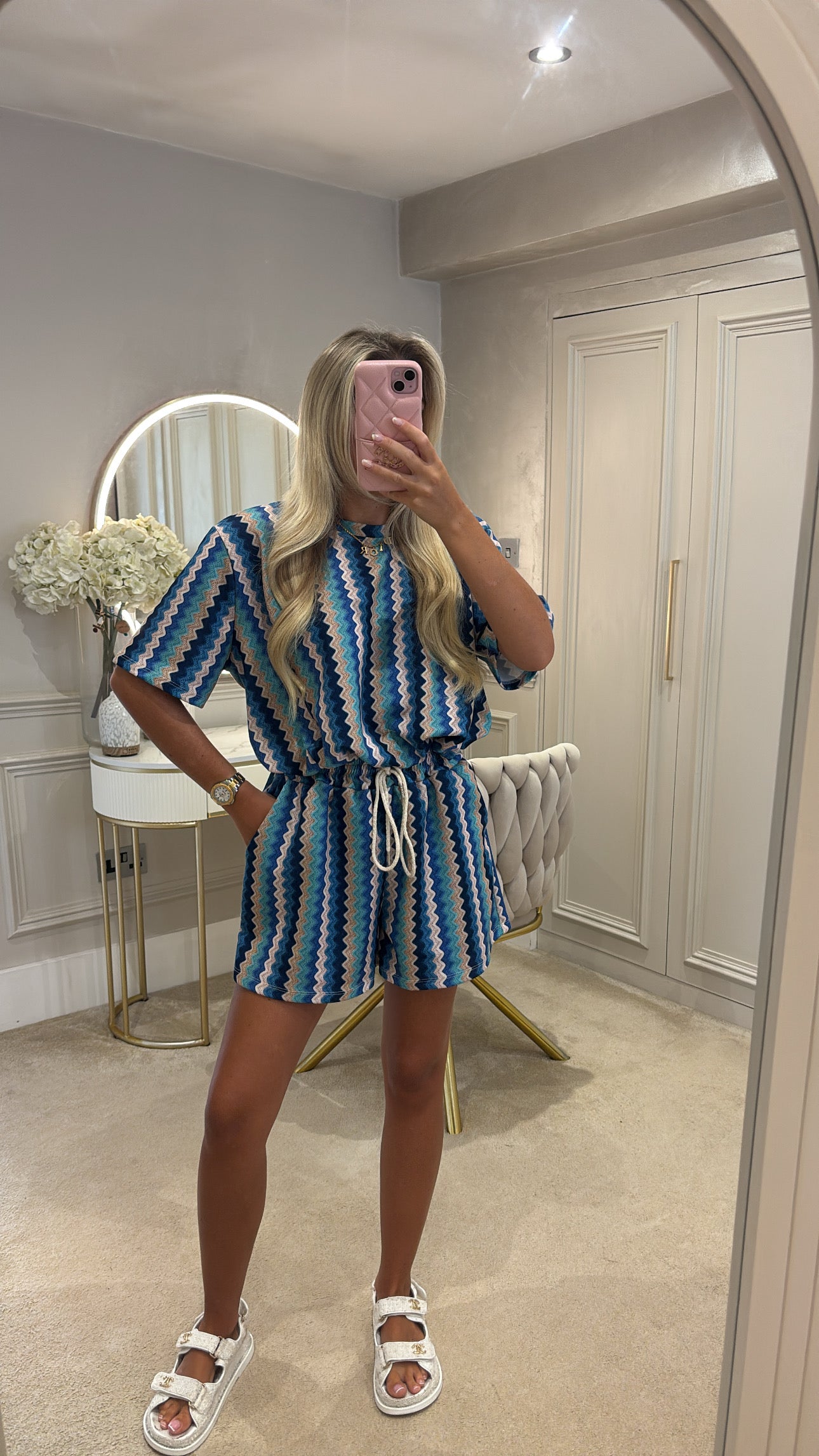 Zig zag ruched short set