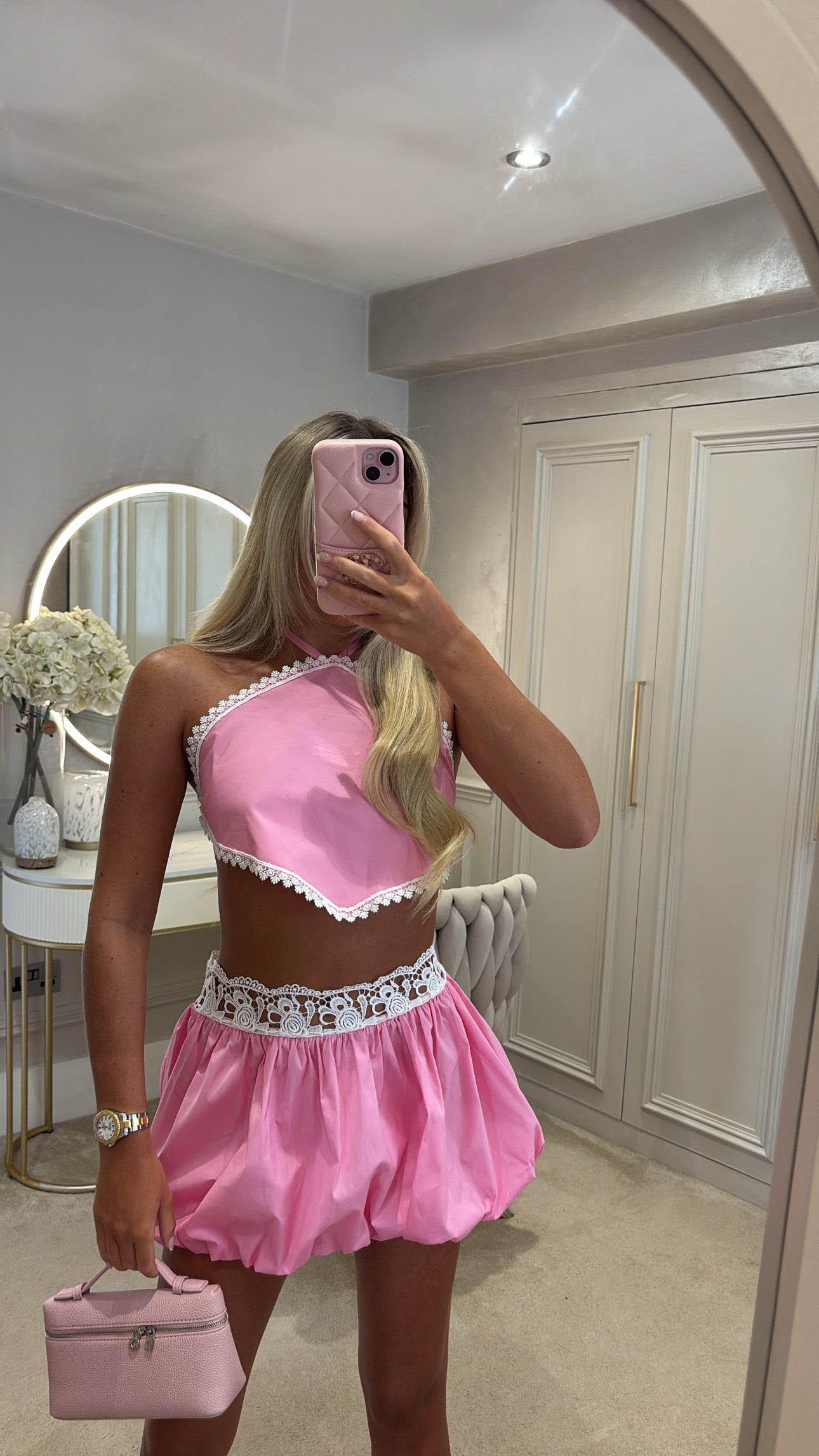 Puff ball skirt set