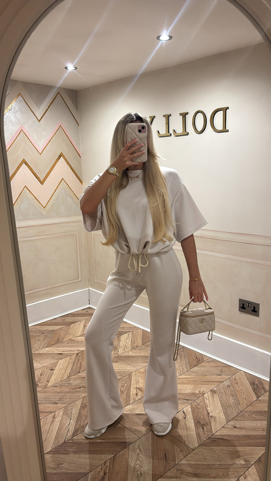 Short sleeve ruched lounge set