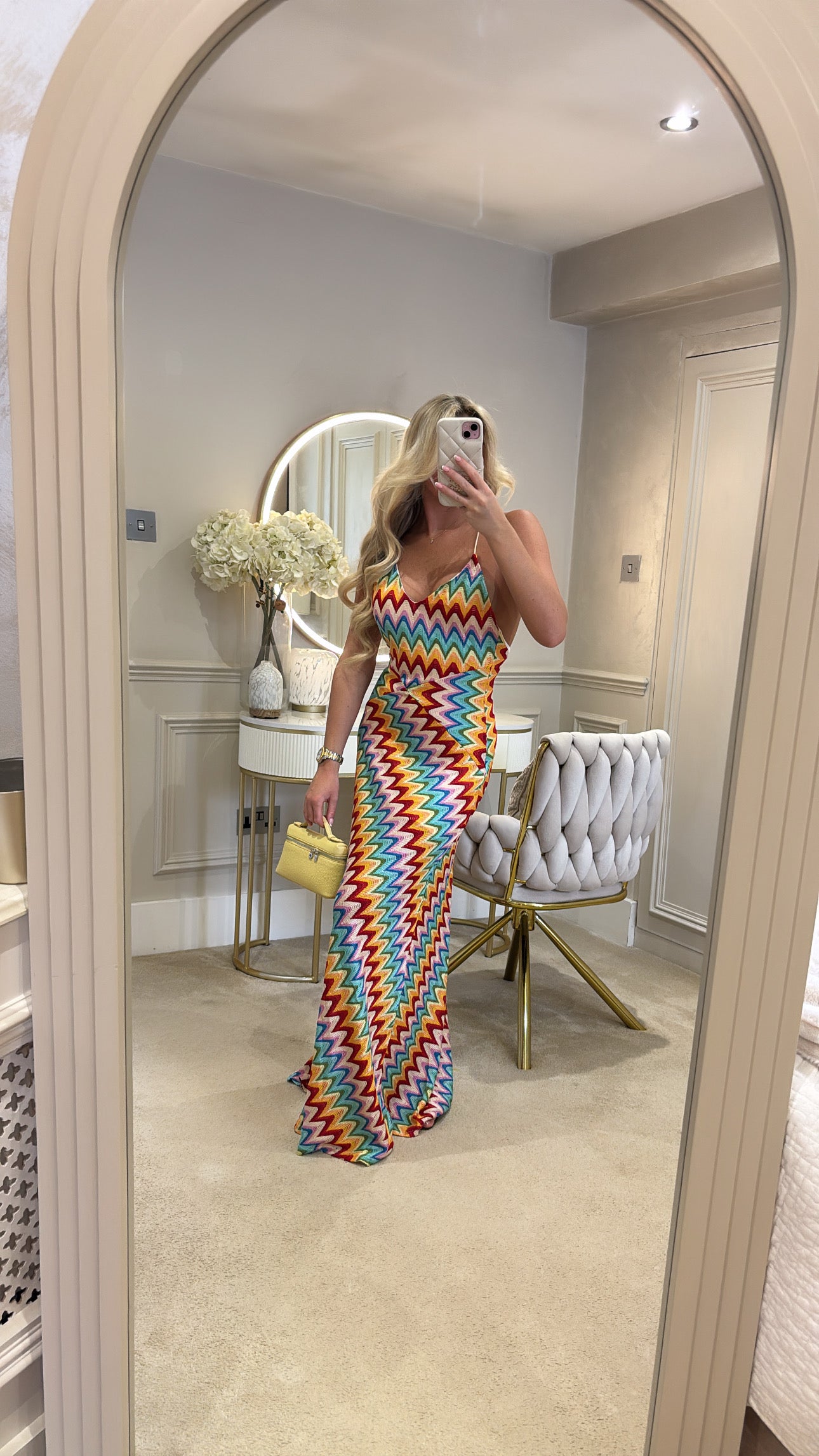 Zig zag backless maxi dress