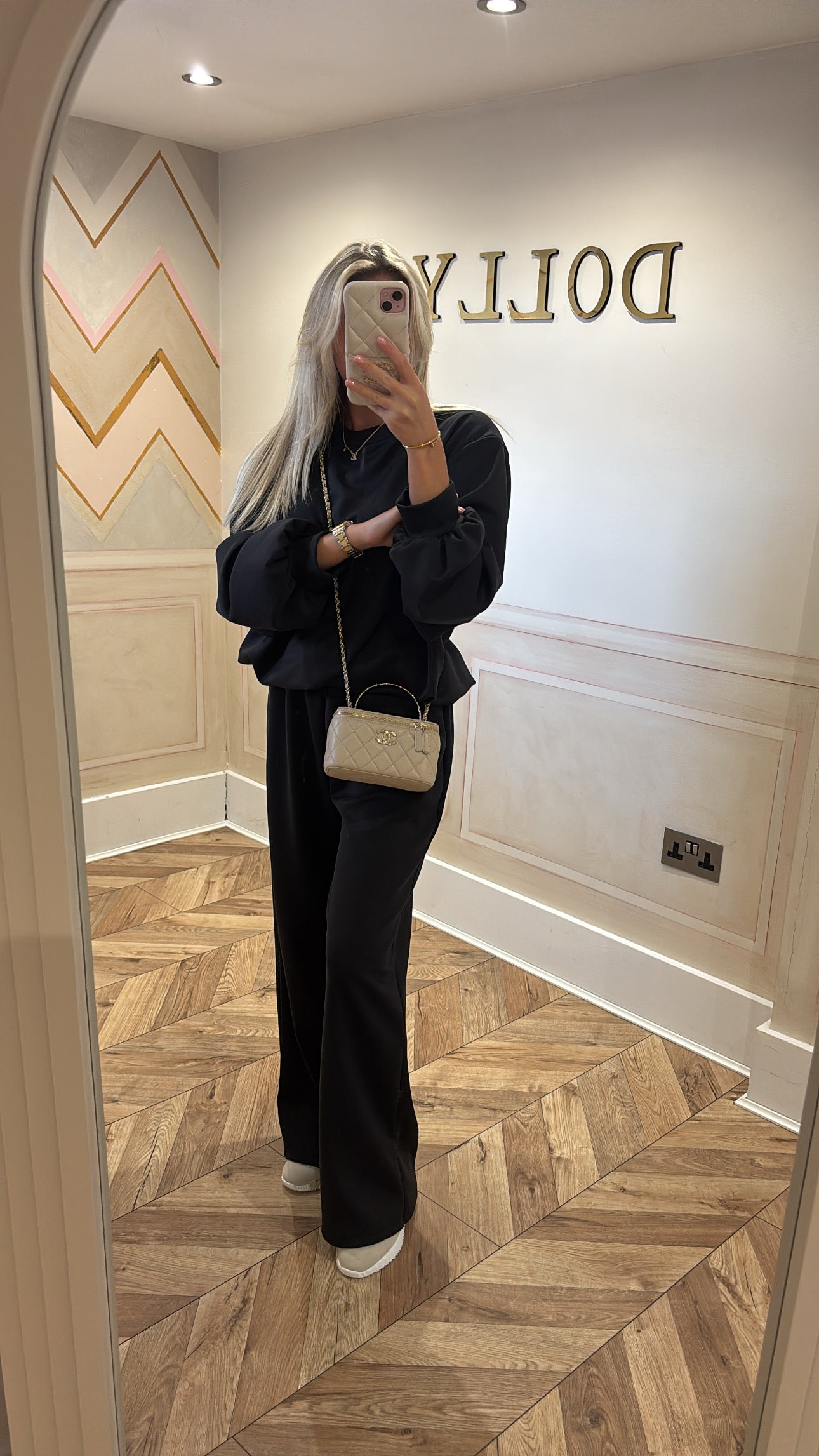 Ruched cuff flared lounge set