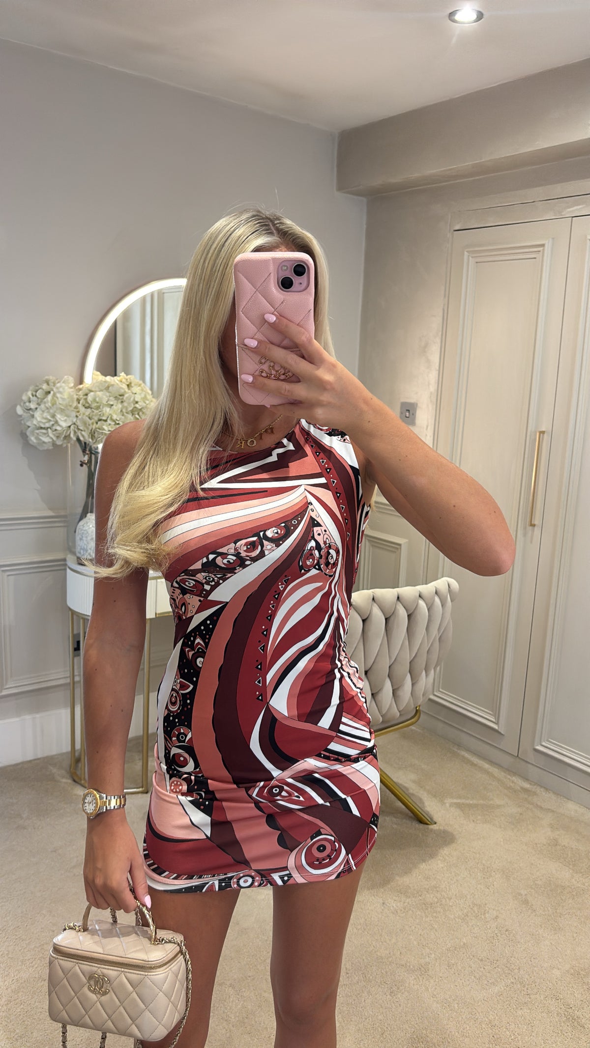 Pattern mini dress