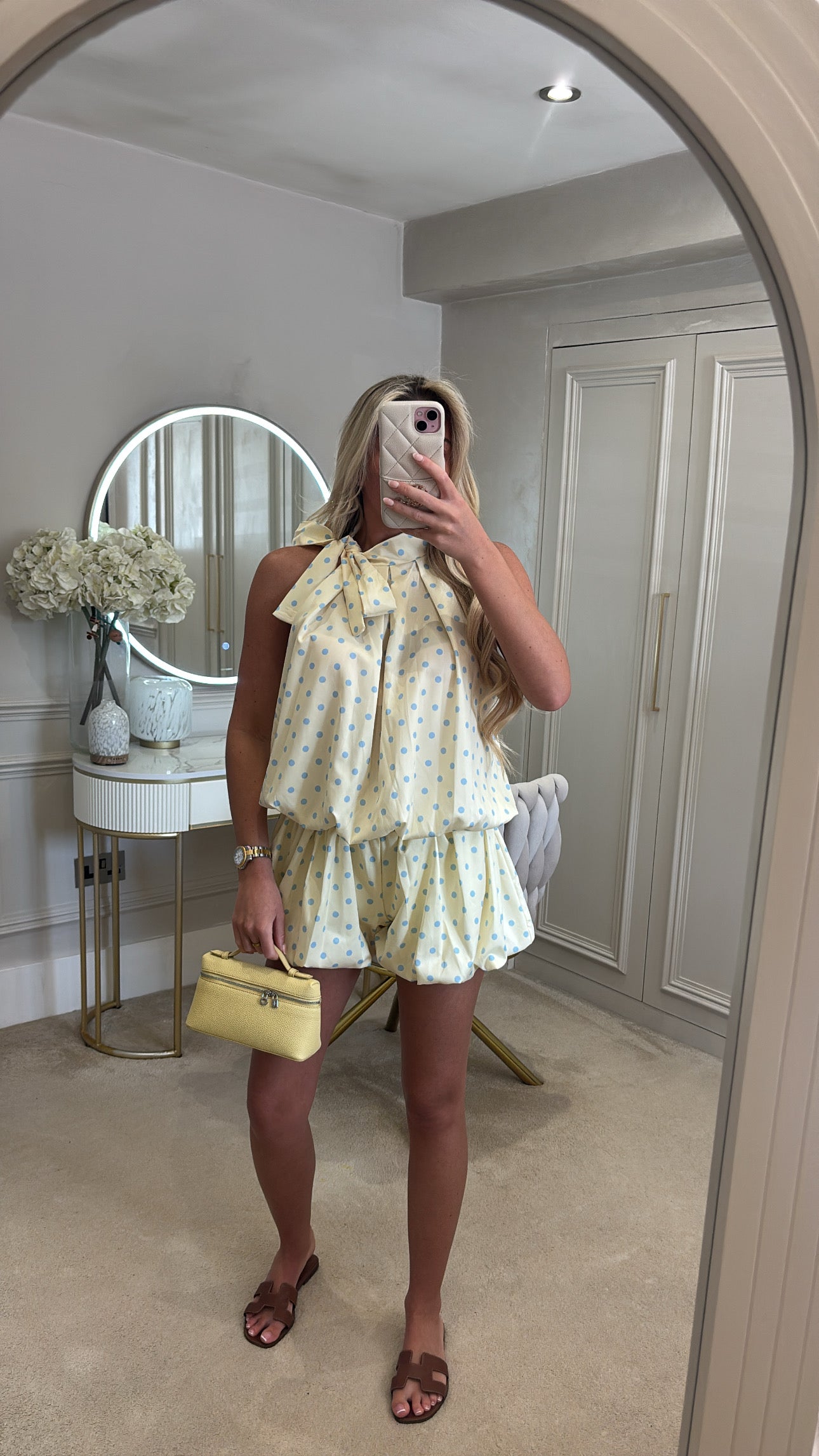Polkadot bow balloon short co-ord