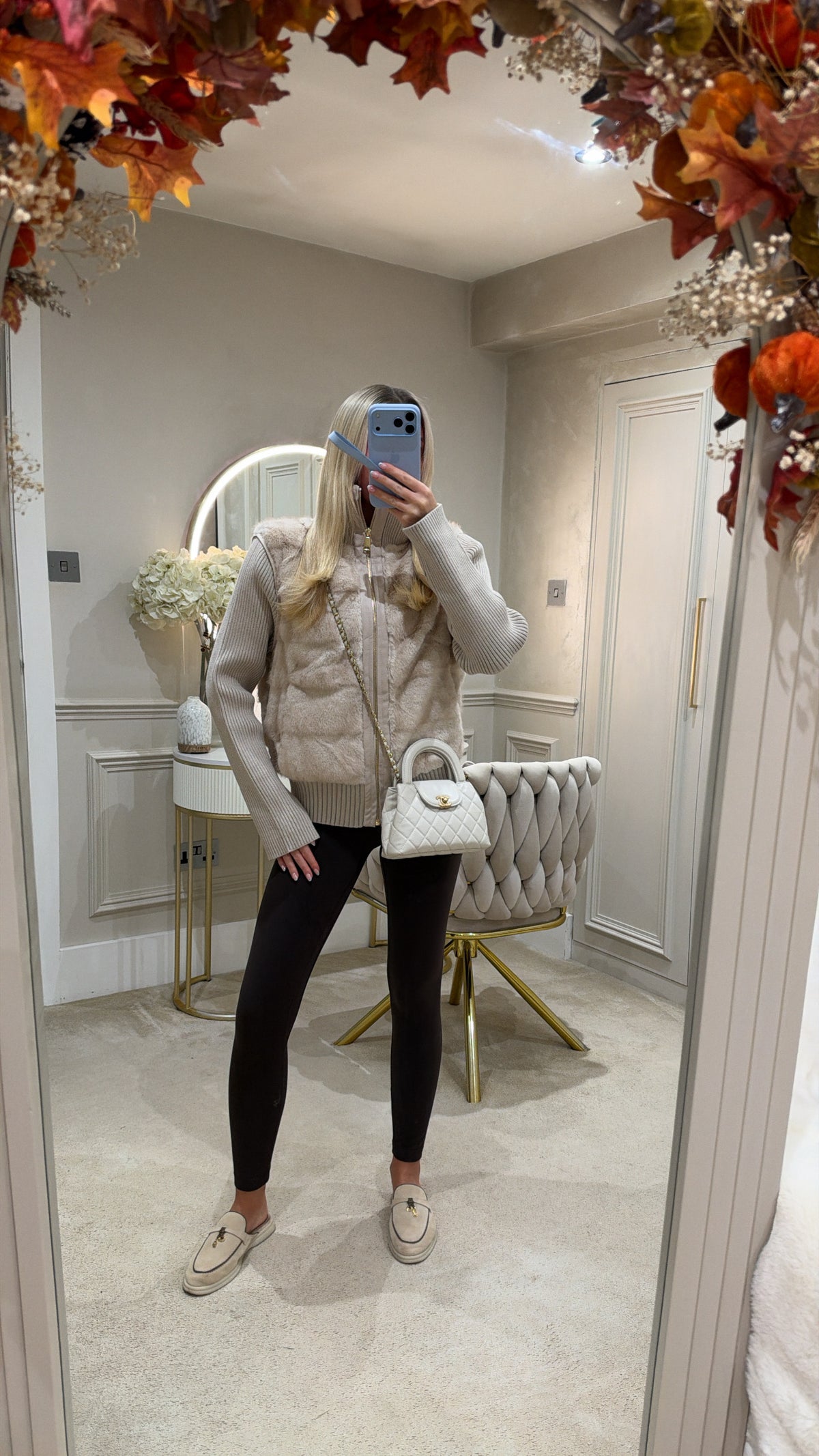Fur gold zip cardigans
