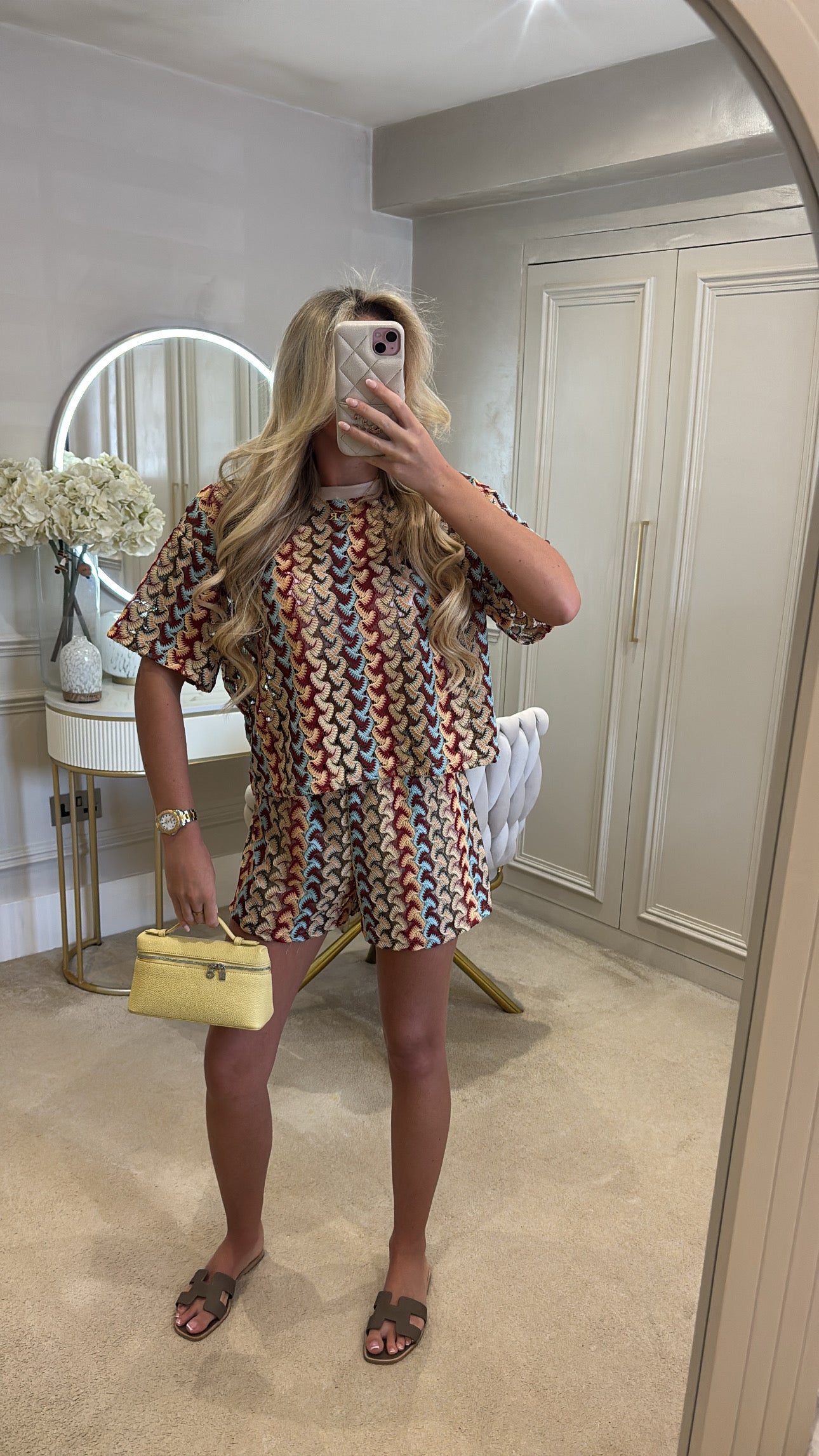Pattern t-shirt short set