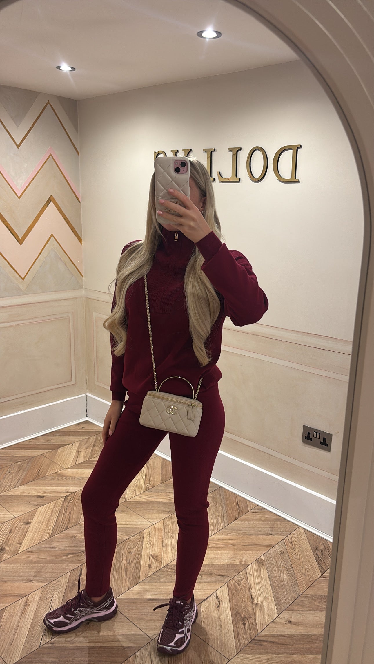 Gold quarter zip lounge set