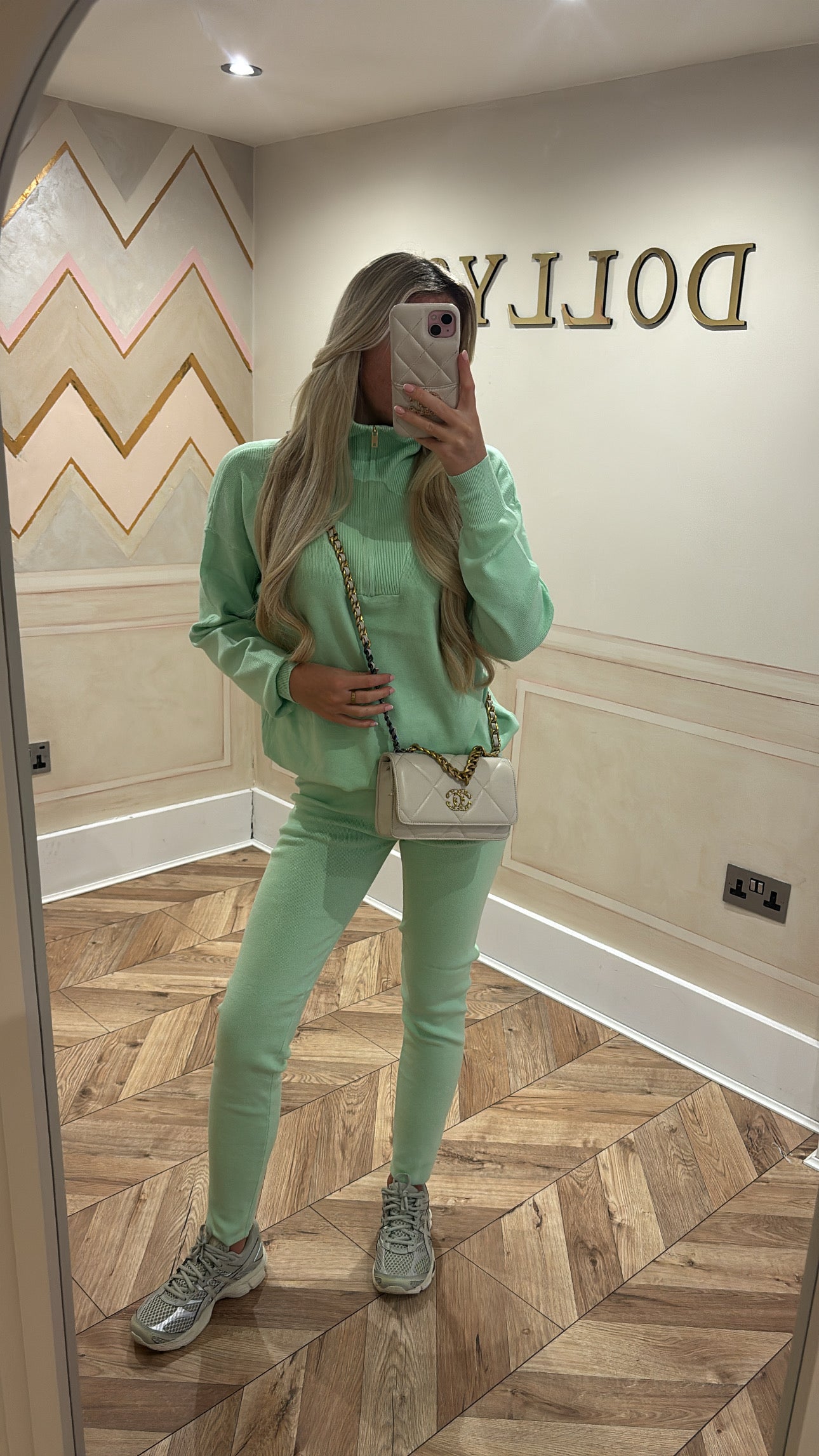 Gold quarter zip lounge set