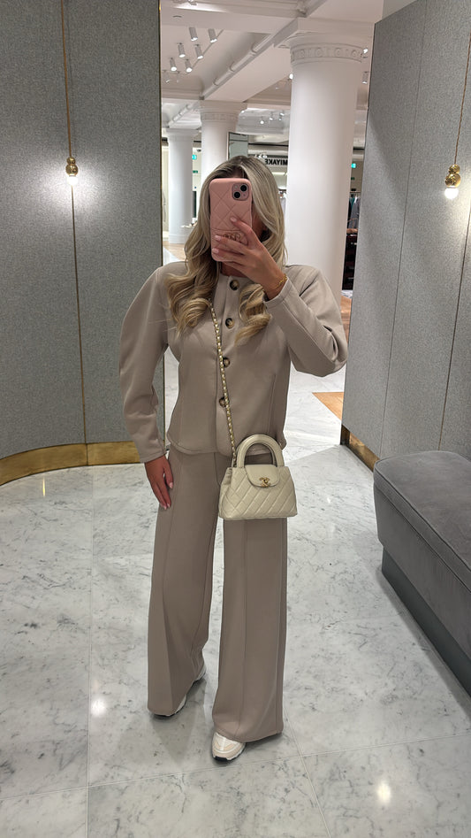 Button flared lounge set