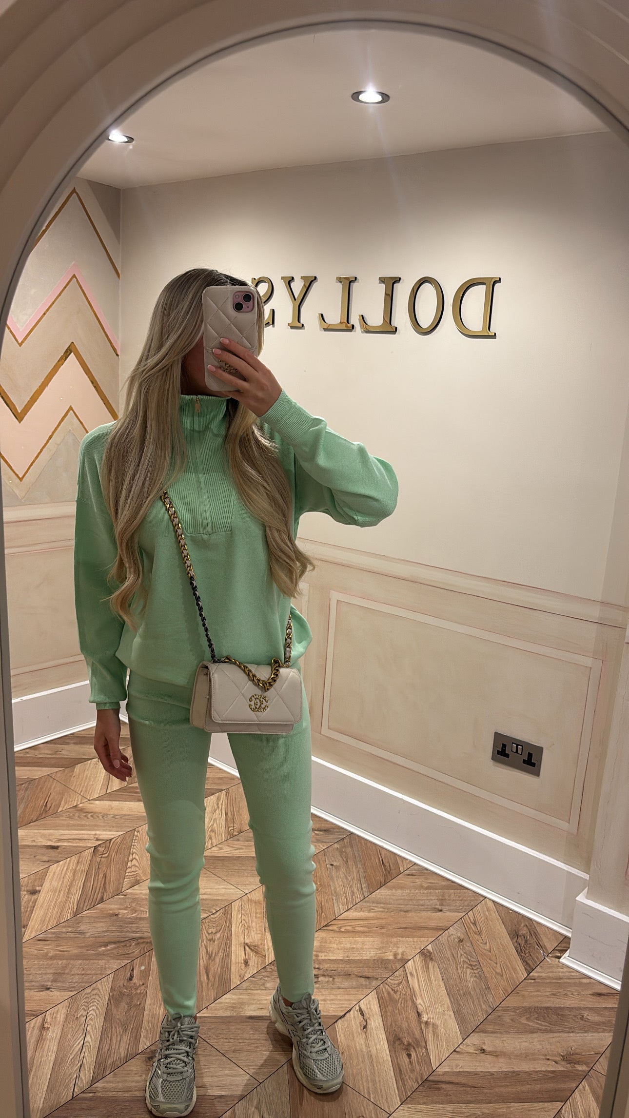 Gold quarter zip lounge set