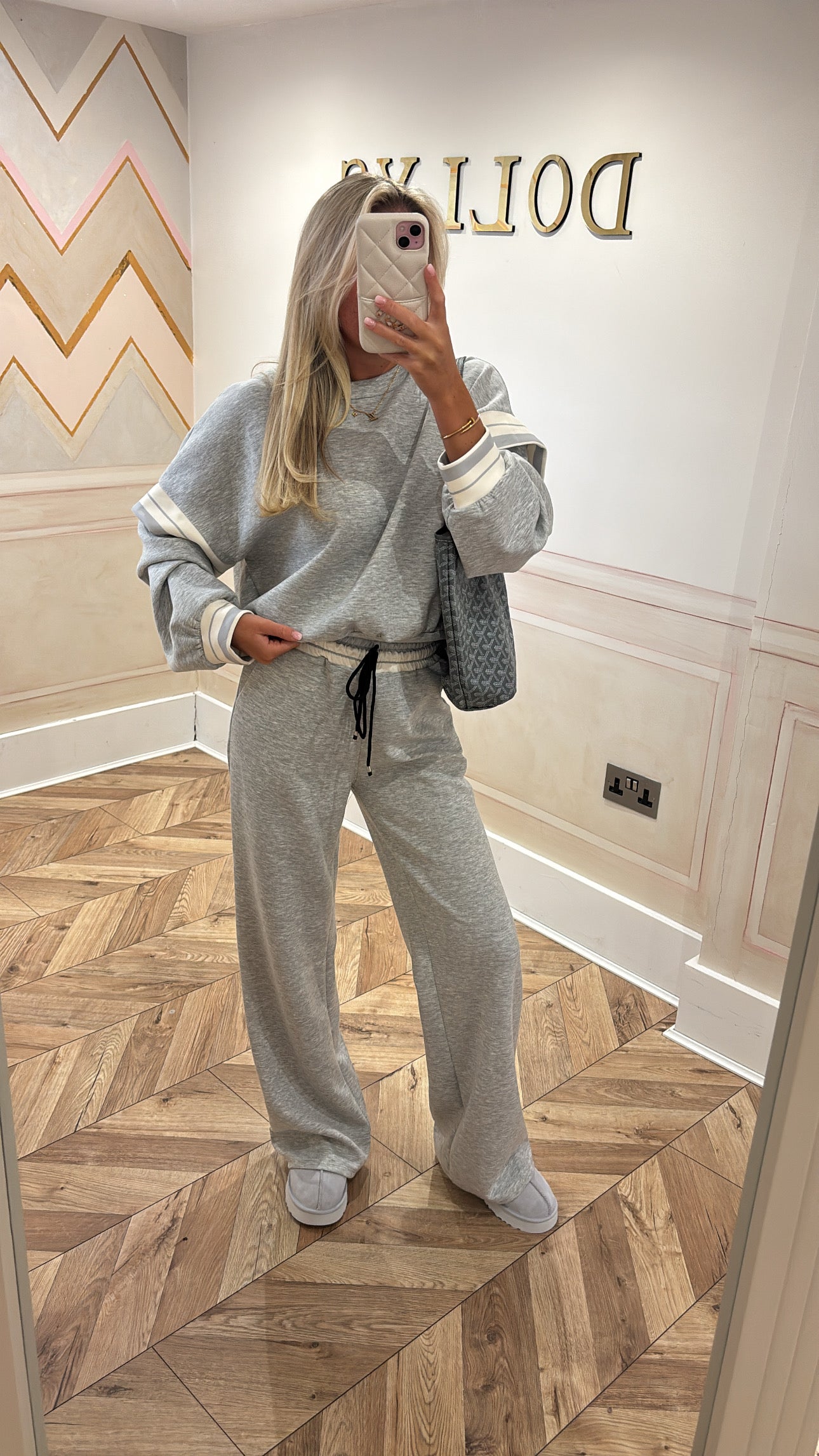 Stripe flared lounge set