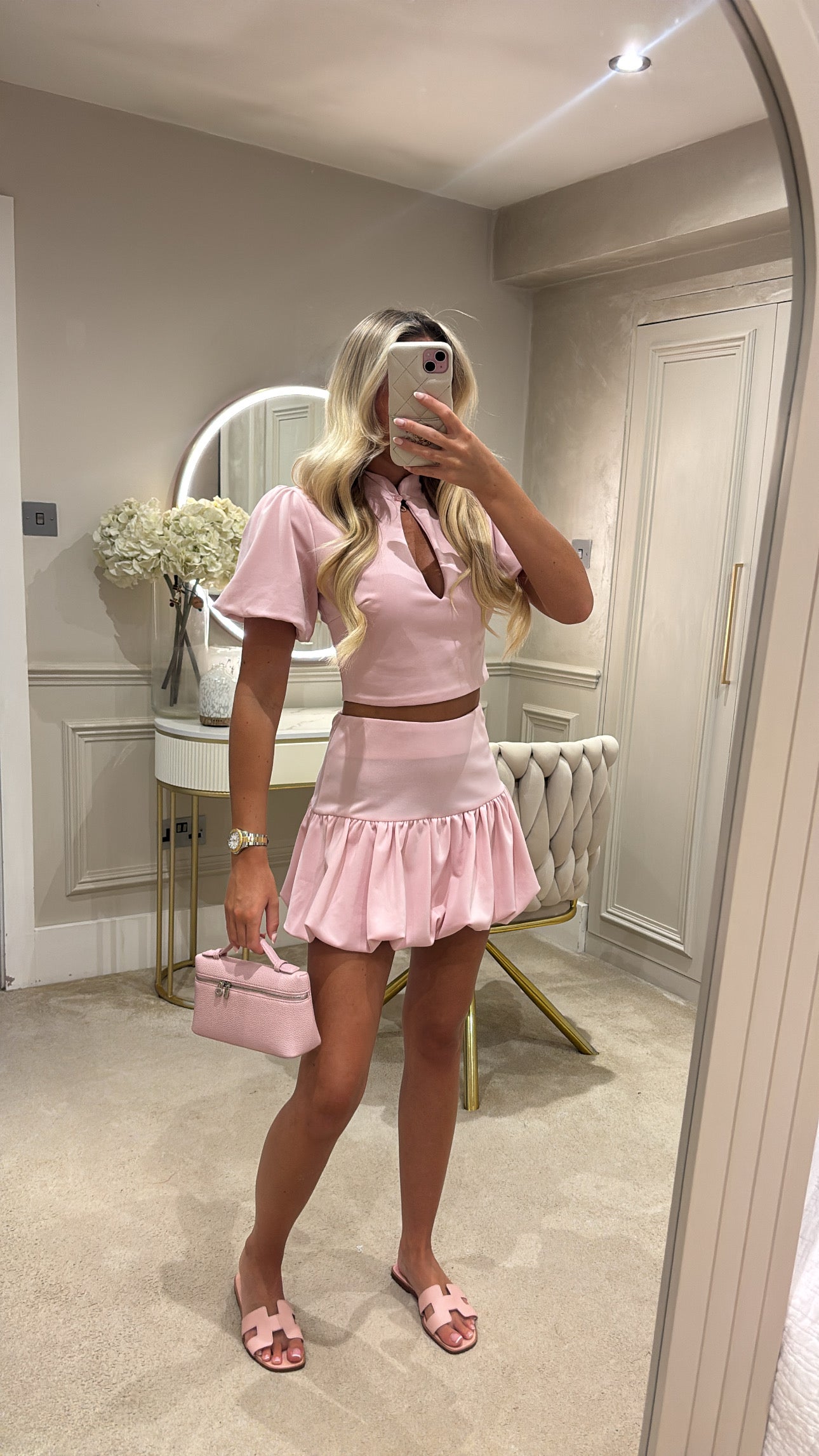 Puff ball skirt set