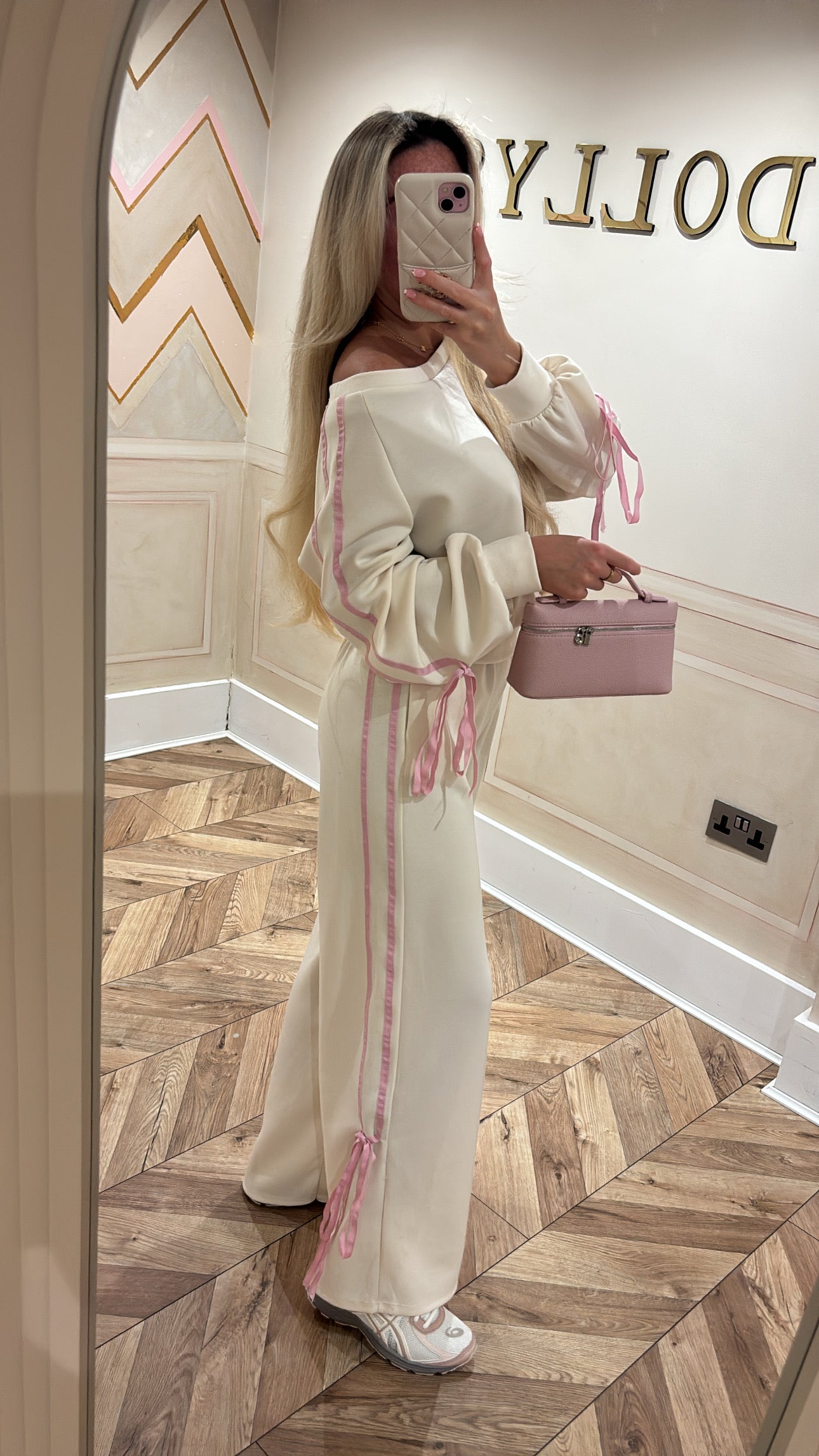 Off the shoulder bow lounge set