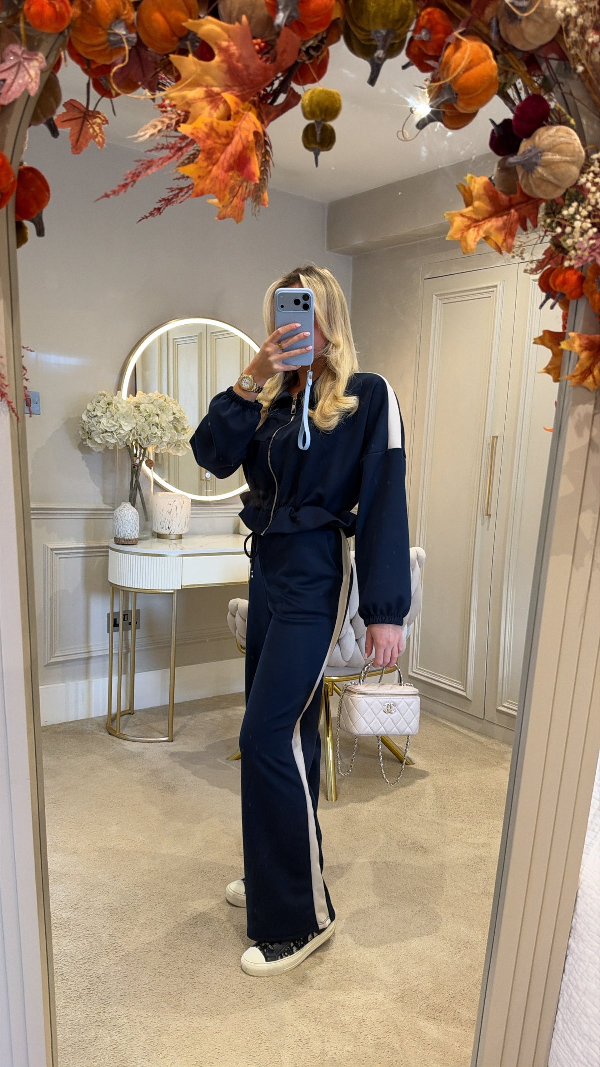 Frill stripe lounge set