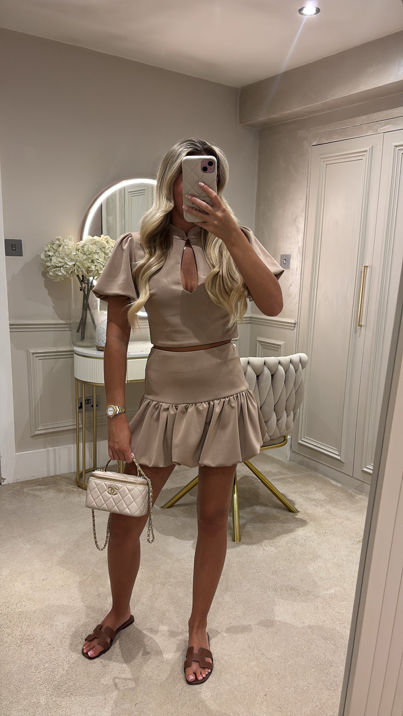 Puff ball skirt set