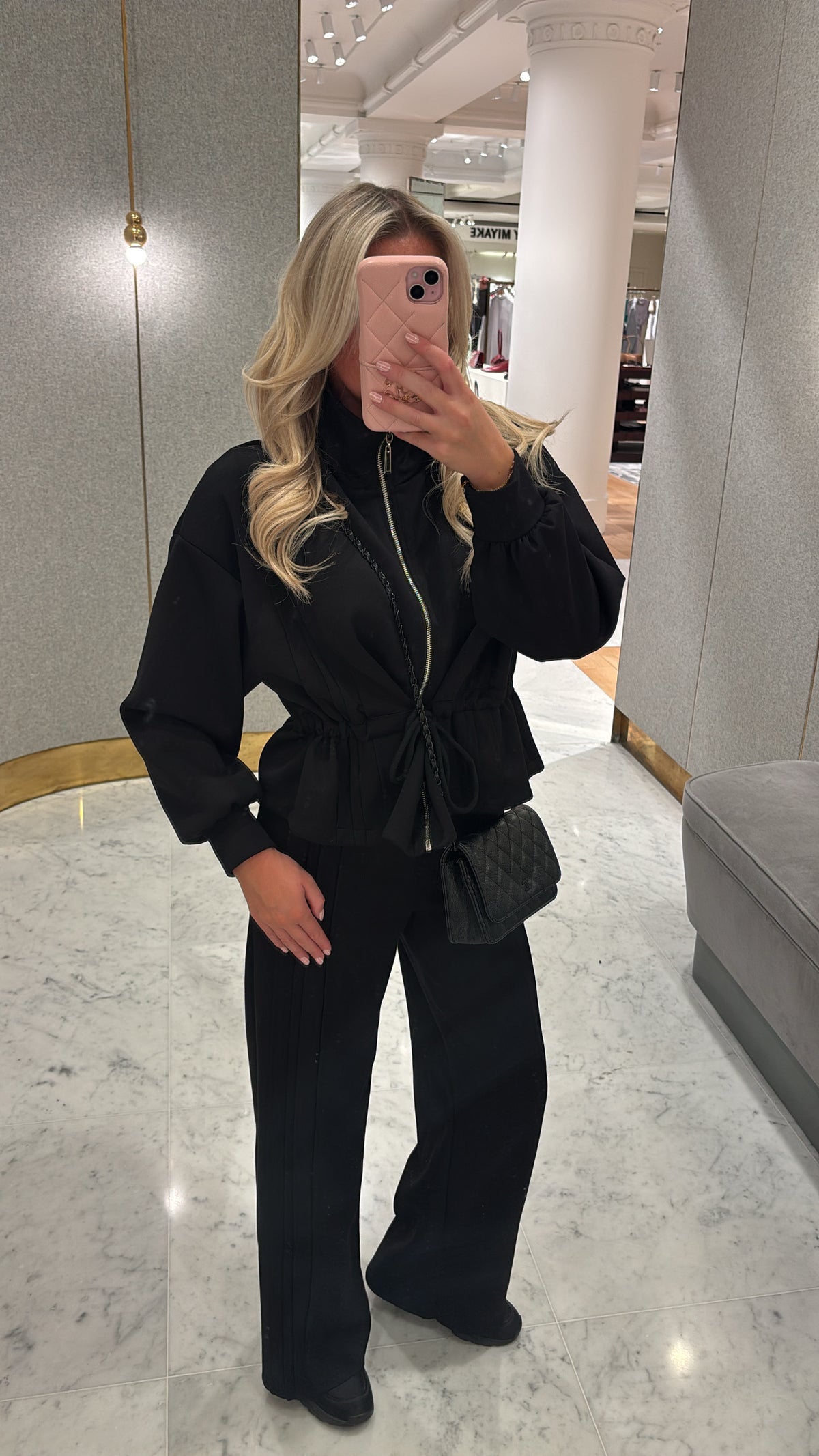 Tie waist peplum lounge set