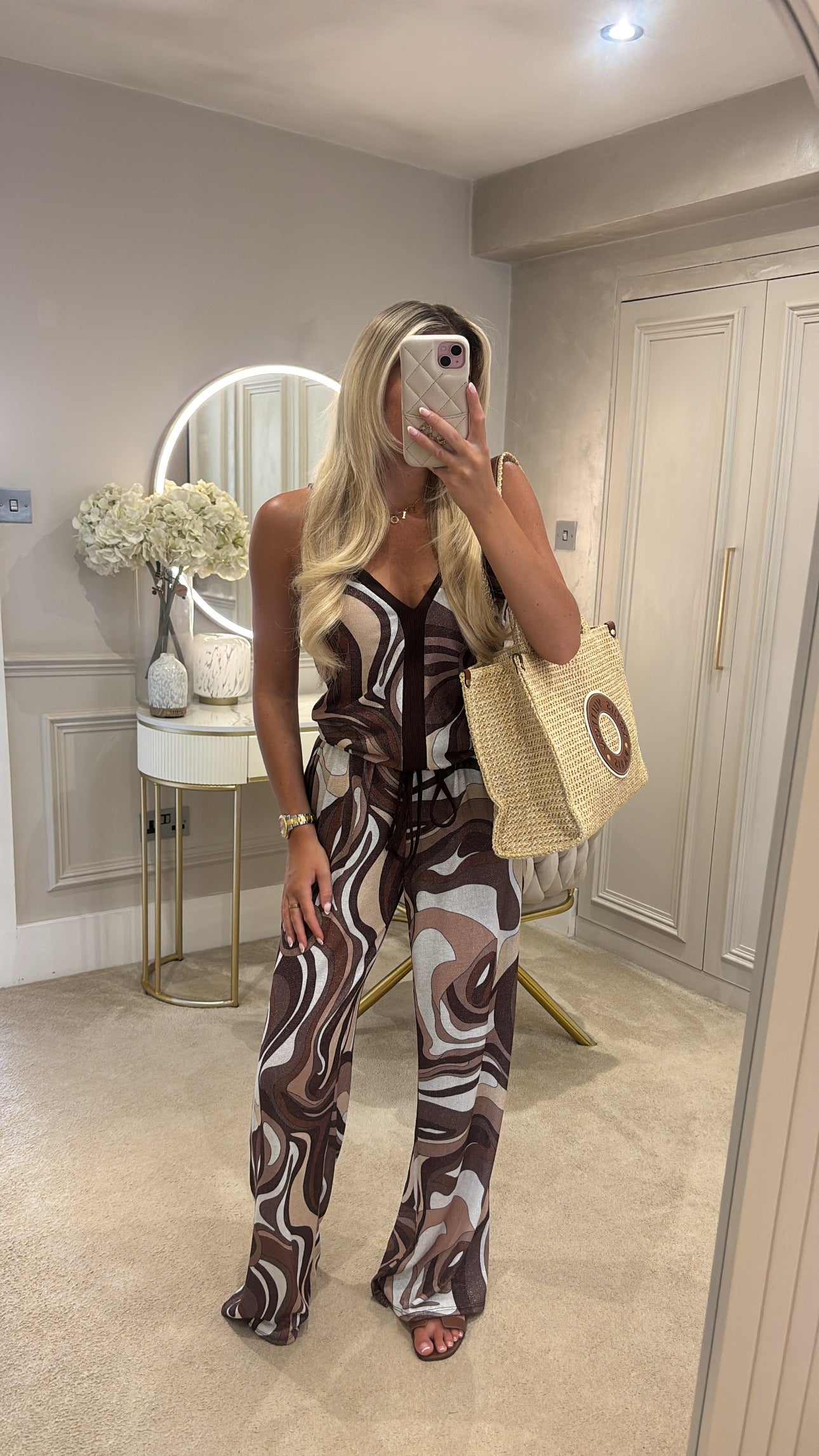 Glitter pucci vest trouser set