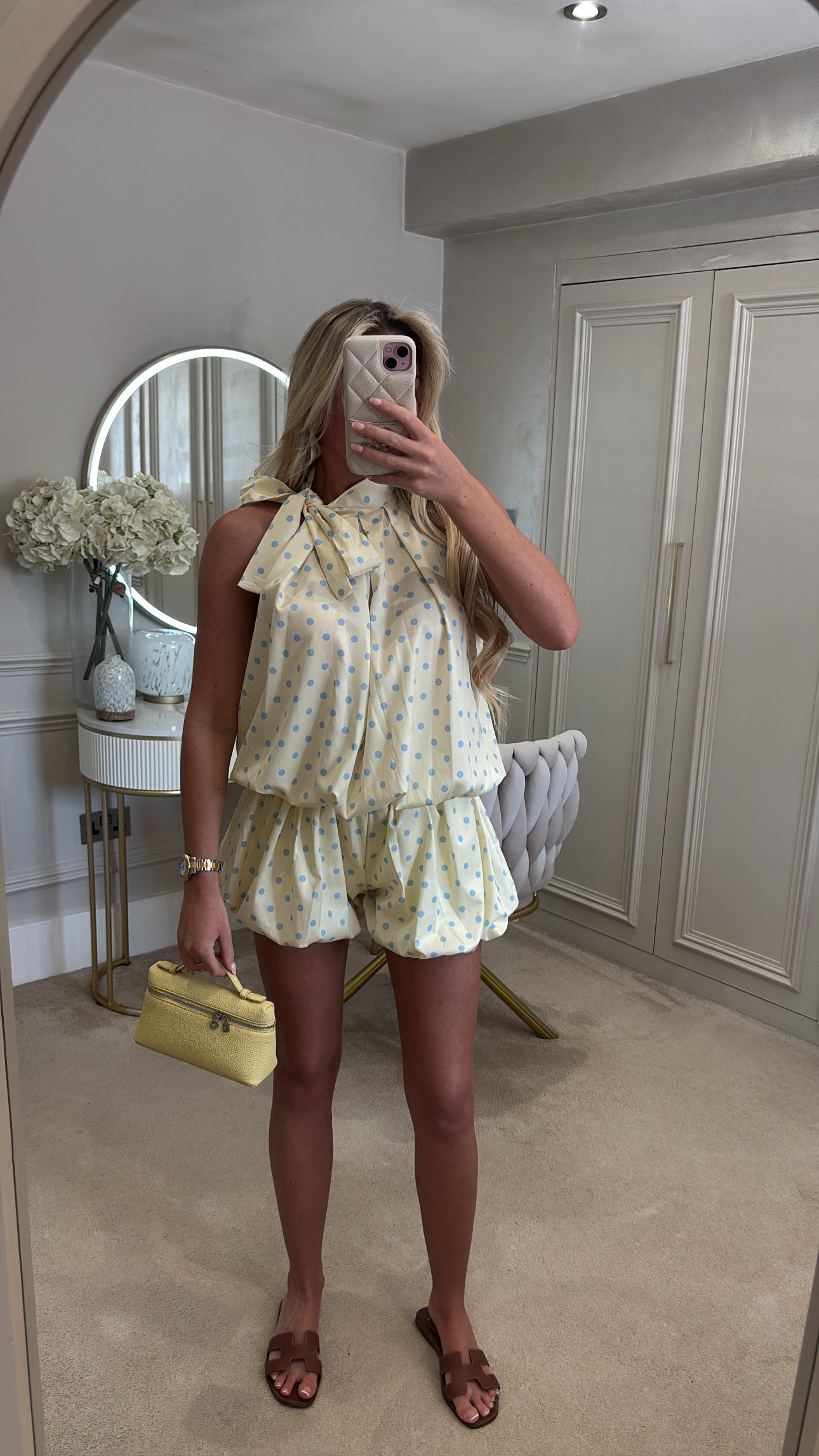 Polkadot bow balloon short co-ord