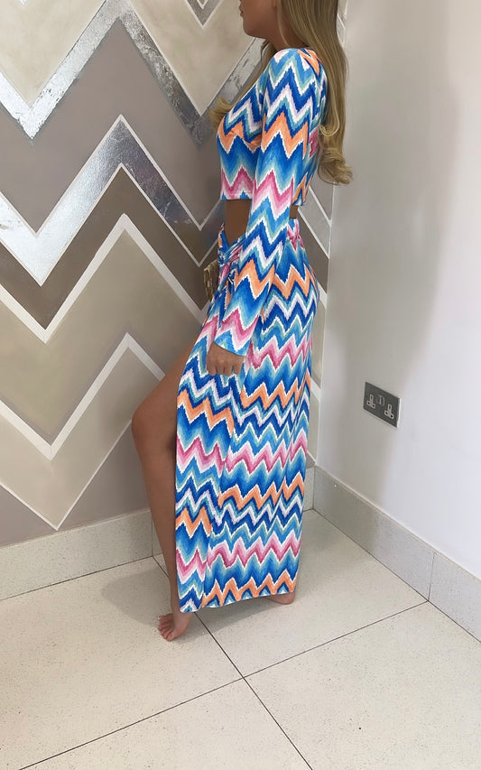 Zig zag co-ord💙🧡