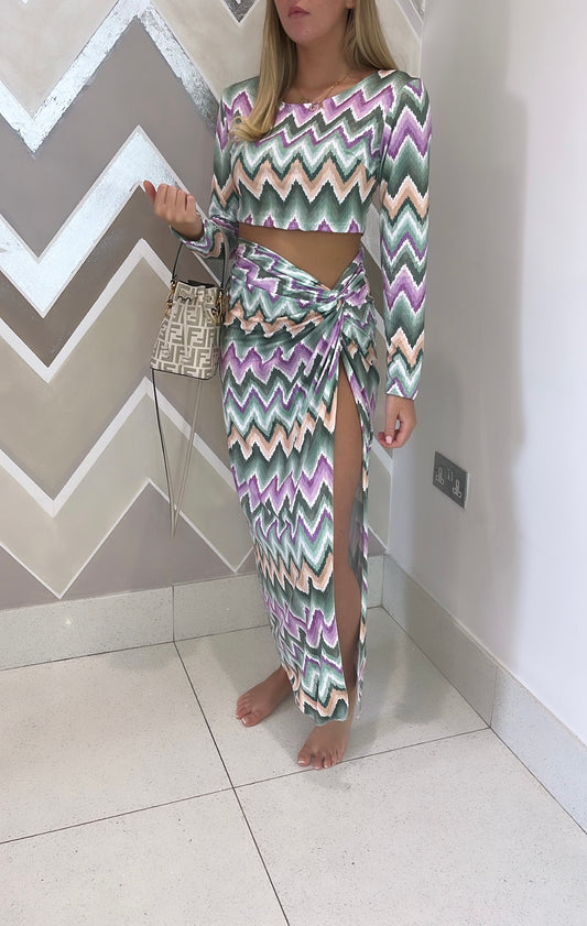 Zig zag co-ord 💚💜